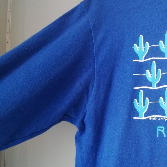 80s vintage cactus gradient print long sleeve souvenir t-shirt Roosevelt Lake - Picture 4 of 9
